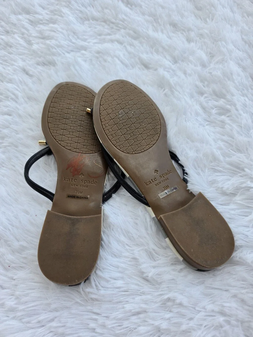 Kate Spade‎ Mistic Bow Buffulo Check Plaid Flat Thong Sandals